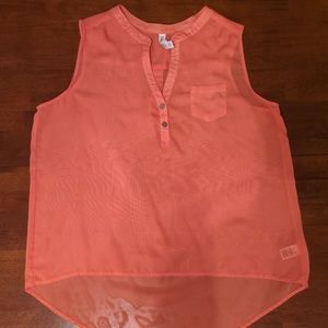 Aeropostale Coral Sleeveless Sheer Blouse 2X